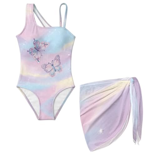 Maillot de bain filles 7 à 18 ans ensemble 2 pièces ado avec paréo de plage