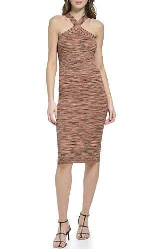 Robe élasthanne DKNY haut de gamme avec col halter raffiné