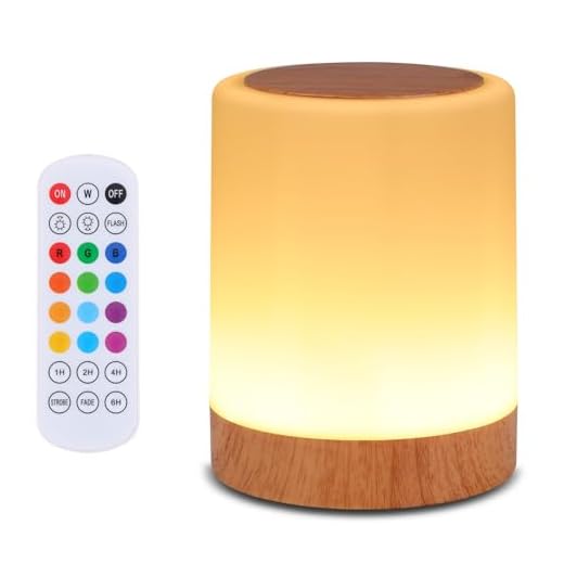 OORUN Touch Bedside Table Lamp,13 RGB Colors & 5 Brightness, USB Rechargeable Desk Lamp, Remote Control Dimmable Night Light with RGB Color Changing,Portable Lamp for Baby, Bedroom, Living Room