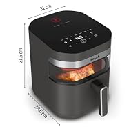 Tefal Easy Fry Infrared Heißluftfritteuse, 7 L Fassungsvermögen, Infra-Heat-Technologie, doppelte Heizelemente, 8 voreingestellte Programme, LED-Sichtfenster, bis zu 8 Portionen, Dunkelgrau, EY832HE0 – Ansicht 9