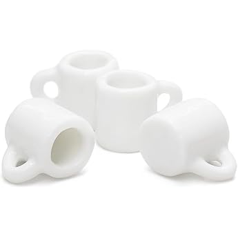 4 Pieces White 1/12 Miniature Coffee Mugs Dollhouse Decoration Accessories Dollhouse Decoration Dollhouse Decor Dollhouse Accessories
