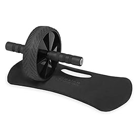 Gaiam Essentials Ab Roller Wheel + Knee Pad, Abs Exercise Equipment Trainer with Comfort Grip Handles & Large Non Skid…
