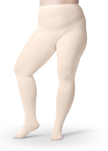 Image of Silky Toes Plus Size Tights for Women | 60D Soft Opaque Comfort Fit Pantyhose | Black or Colored 1-2 pairs | 1X-8X