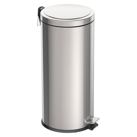 1. Lixeira Brasil com Pedal 30 litros Redonda Inox - Tramontina