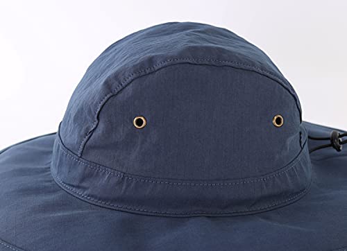 Home Prefer Upf50+ Mens Sun Hat Wide Brim Sun Protection Hat Summer Fishing Hat Navy Blue #TOP2