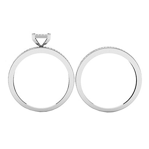 Dazzlingrock Collection 0.25 Cttw 14K Solid Gold Round White Diamond Womens Bridal Engagement Ring Set 1/3