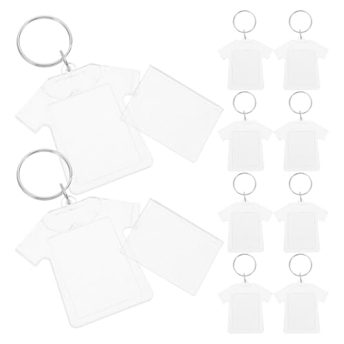 Porte-clés vierges en acrylique transparent cadre photo 28x37mm pour bricolage DIY et clés