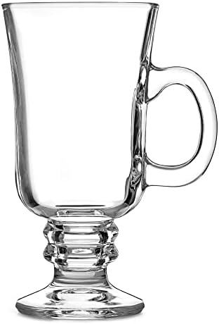 bar@drinkstuff Essence Irish Coffee Glasses 8.8oz / 250ml - Set of 4 Hot Chocolate Mugs Gift Boxed Irish Coffee Mugs, Hot Toddy Glasses