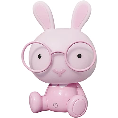 Retoo LED Chromatique Lapin Veilleuse avec luminosité réglable pour chambre d'enfant, chambre à coucher, salle de bain, veilleuse bébé kawaii, veilleuse d'orientation avec 3 modes (Rose)