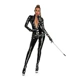 Atuendo versátil for fiestas y salidas nocturnas: ideal for raves, festivales, Halloween o ocasiones de disfraces, este catsuit de PVC también sirve como disfraz de juego de rol y ropa de actuación de baile. Su llamativo brillo metálico lo convierte en una opción ideal for salir o eventos temáticos.