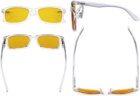 Eyekepper Blue Light Blocking Reading Glasses with Amber Tinted Filter Lens - Anti Glare Anti Reflective Computer Readers - Transparent Frame +2.00 — view 2