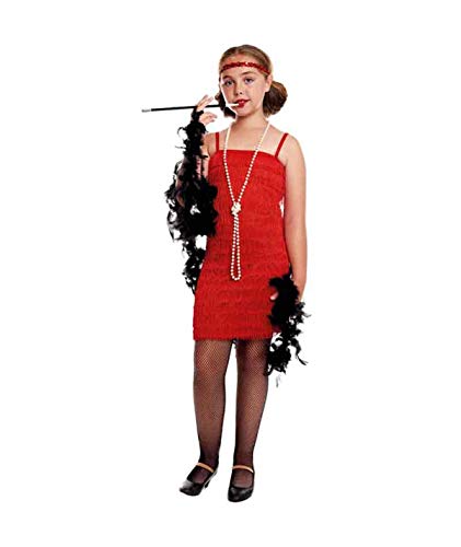 Partylandia Disfraz de Charleston Rojo para niña Carnaval Cosplay Cómodo Suave 10-12 Años