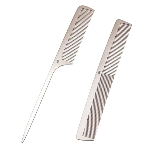 Set de 2 Peines de Metal Durables Kit Profesional miniatura 1