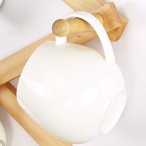 Dseap Accordian Wall Hanger: 16” High Wooden Wall Expandable Coat Rack, Hat Rack Holder, Accordion Hook For Baseball Caps, Coats, Mugs, 17 Peg Hooks, Natural #TOP5