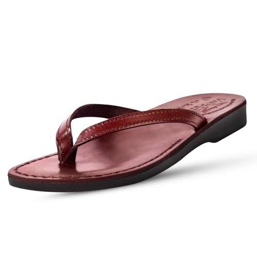Holy Land Market Men/Women Biblical Jesus Leather Sandals/Slides From Jerusalem (Jericho Style)