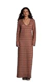 Gottex Beach Life Belinda Maxi Beach Dress - Zig Zag Crochet Design, V-Neck, Side Slit, Tie Belt & Flared Long Sleeves