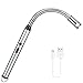 Wikay Encendedor Electrico, Encendedor Cocina Arco Eléctricos, con USB Chargable y Pantalla LED de batería Cuello Flexible Extendido Encendedor para Velas, Estufas de Gas, Camping Barbacoa (Plata)