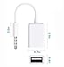 Naiyal AUX to USB Adapter, USB Female to 3.5mm Jack Audio Dongle, 3.5mm Male Aux Cord Plug to USB 2.0 Converter Cable Only Support Play Music on Car (White-1Pack)