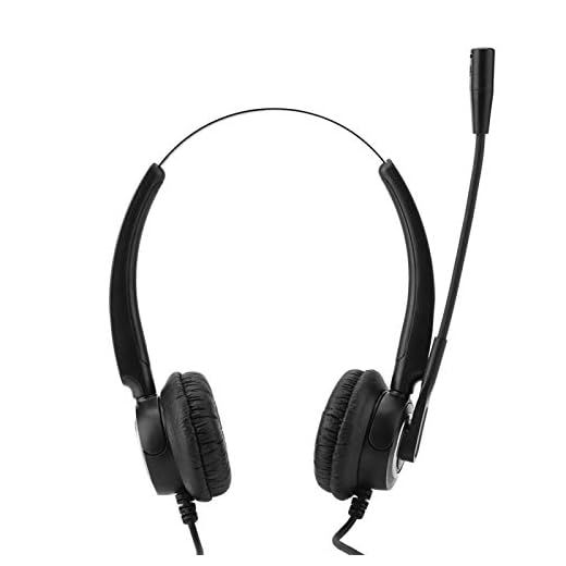 Call Center-headset, sladdreducerande kabelanslutna hörlurar för PC, binärt RJ9-telefonheadset, universellt Call Center-telefonheadset, bästa ljudkvalitet med brusreducerande mikrofon