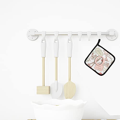 Caroline's Treasures Cj2002-Opthd Letter O Love In Paris Pink Pair Of Pot Holders Kitchen Heat Resistant Pot Holders Sets Oven Hot Pads For Cooking Baking Bbq, 7 1/2 X 7 1/2 #TOP2