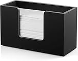 Paper Towel Dispenser Countertop, Wooden Bathroom Paper Towel Holder, Black Napkin Holder for Kitchen, Trifold Paper Hand Towel Dispenser for Bathroom Toilet (Black)