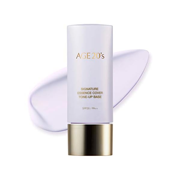 AGE-20s-Brightening-Purple-Tone-Up-Base-71-Hydrating-Essence-SPF35-PA-Korean-Makeup-Primer-135-fl-oz AGE 20's Purple Tone Up Base SPF15, Hydrating Essence, Glow Skin Tint, Tone Correcting BB & CC Cream Korean Makeup Primer (1.35 fl. oz)