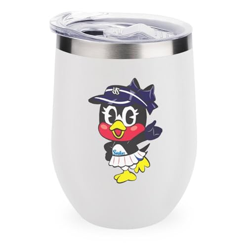 ワインタンブラー 東京ヤクルトスワローズ 野球応援 卵殻カップ タンブラー 350ml U字型 コーヒーカップ 蓋付き ステンレス製 魔法瓶 保冷 保温 水筒 直飲み 応援グッズ プレゼント