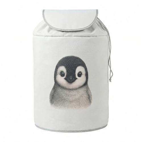 MyLittleNido Cesto ropa sucia con tapa Cestas almacenaje juguetes animales Cesta bebe recién nacido niño Cubo ropa sucia Laundry basket Organizador juguetes infantil Cesta Regalo bebé (Pingüino)
