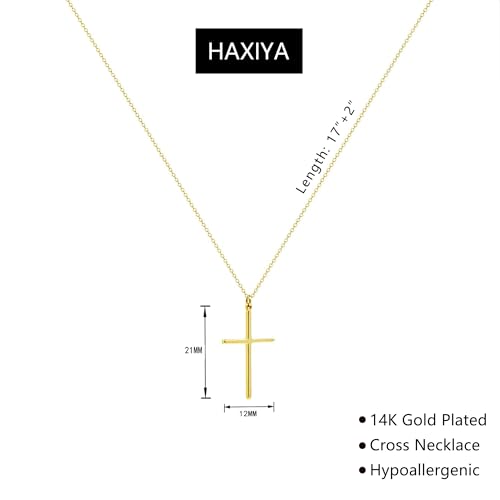 Cross Necklace for Women 14K Gold Plated/Sterling Silver Cross Necklace Dainty Tiny Layered Choker Cross Pendant Necklaces Faith Jewelry First Communion Gifts for Her 5