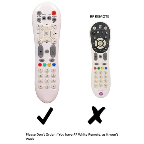Image of Upix Compatible Videocon DTH Set Top Box Remote No. 125 (White) | Not RF | Exact Match Will Only Work