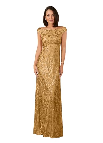 Mother of The Bride Dresses for Women Sequin Cap Sleeves Lace Formal Evening Dress EA046