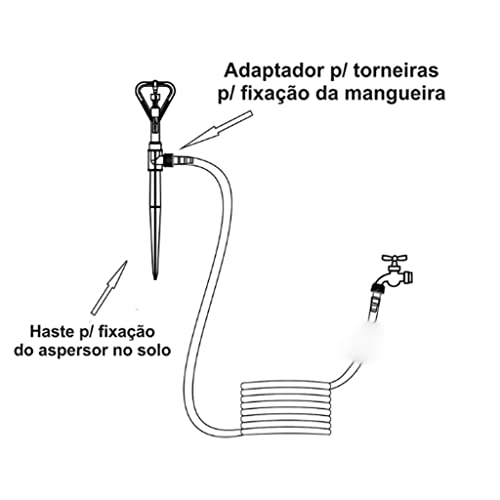Aspersor Agrojet P4 Com Adaptador Para Mangueiras de 1/2 ou 3/4