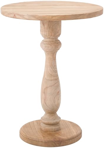 CLP Beistelltisch rund Adamsville, massiver Mindi-Holztisch, handgefertigter Couchtisch für Wohnzimmer und Esszimmer, Farbe:Natur CLP Beistelltisch rund Adamsville, massiver Mindi-Holztisch, handgefertigter Couchtisch für Wohnzimmer und Esszimmer, Farbe:Natur