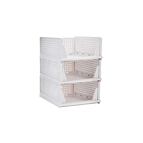 Ygapuzi Paquet de 3 Empilable Vêtements Panier De Rangement Organisateur Armoire Coulissante Tiroir Étagère DIY Diviseur Séparateur Bureau Conteneur Cover