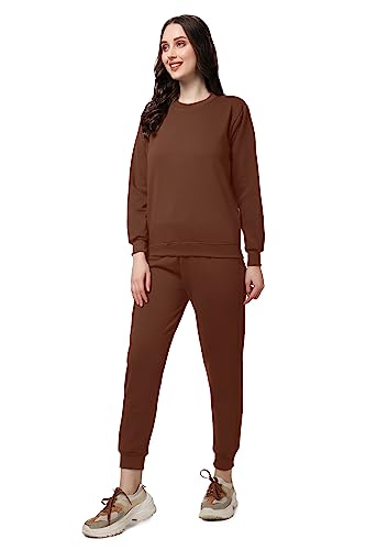 Image of Women's Full Sleeves Round Neck Winter wear Casual Fit Sweatshirt and Jogger Set Cotton Stretchable Comfort Fit and Warm for Cold Season for Everyday Winter Season Wear