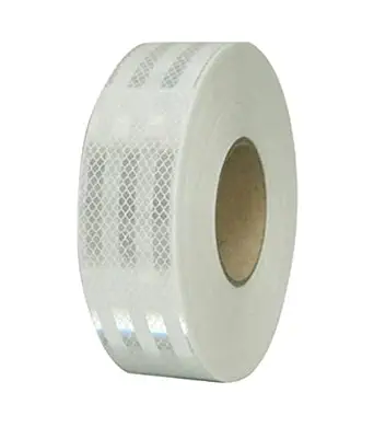 SHASALES Reflective Radium Waterproof Warning Tape For road safety purpose Night Safety Sticker High Intensity Conspicuity White, 2 Inch x 50 Meter (pack of 1) (White)
