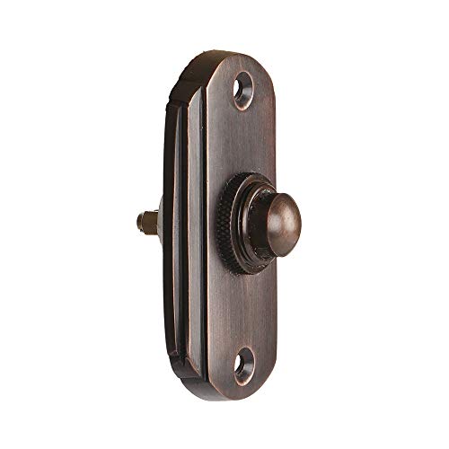 Wired Brass Doorbell Chime Push Button In Oil Rubbed Bronze Finish Vintage Decorative Door Bell With Easy Installation, 2 1/2" X 1 3/8" #TOP2