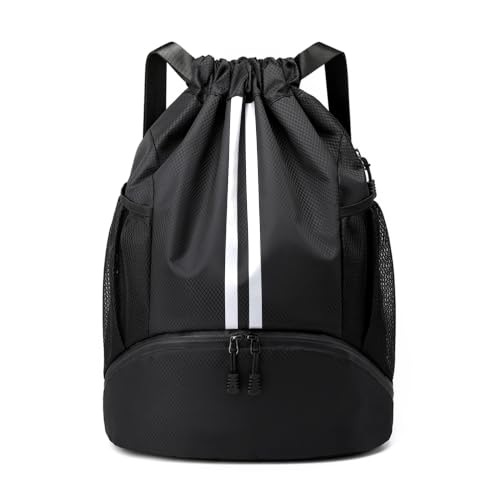Image of JELUTAR Soccer Bag, Drawstring Soccer Backpack with Shoe Compartment