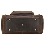 Polare 23" Full Grain Cowhide Leather Gym Duffle Weekender Overnight Travel Duffel Bag For Men - Image 3