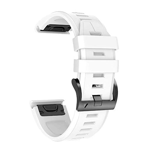 NotoCity Armband für Garmin Fenix 5/Fenix 5 Plus/Fenix 6/Fenix 6 Pro/Forerunner 935/945, 22mm Breite Silikon Quick-Fit Uhrenarmband, Mehrfache Farben (Weiss)