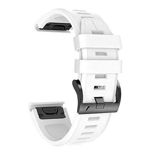 Image of NotoCity Compatible Fenix 5X Plus Bands - Fenix 7X Sport Silicone Replacement for Fenix 8 51mm /Fenix 6X /Fenix 3 HR /Descent MK1 /D2 Delta PX /D2 Charlie (White)