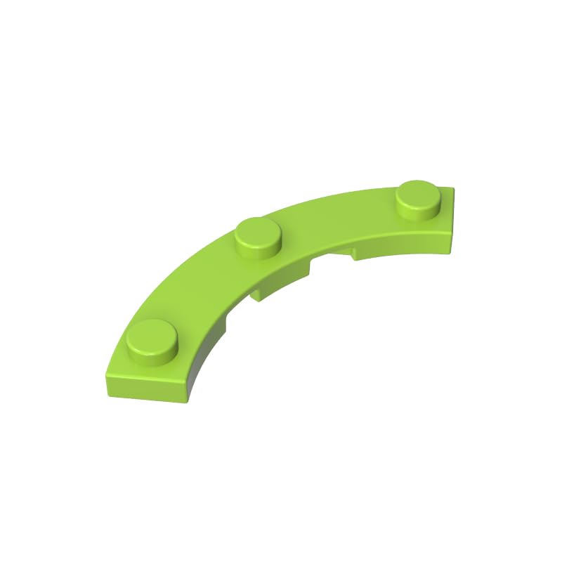 80015 3x3 Curved Plate 50 Pieces High-Precision MOC Building Bricks Replacement Parts Compatible with Lego bricks GDS-90295 Lime — image 1