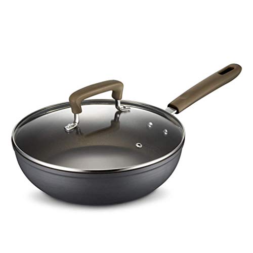 chaomeiart Sartenes for freír for el hogar antiadherentes: con Wok de Ronda de Tapa de Vidrio...