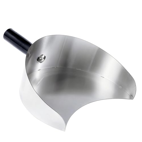 WQV Handheld Rotisserie Catcher Pan, Stainless Steel Meat Catcher, Durable Rotisserie Meat Shovel with Generous Capacity and 4” Plastic Handle for Shawarma Machine Doner Kebab Grill