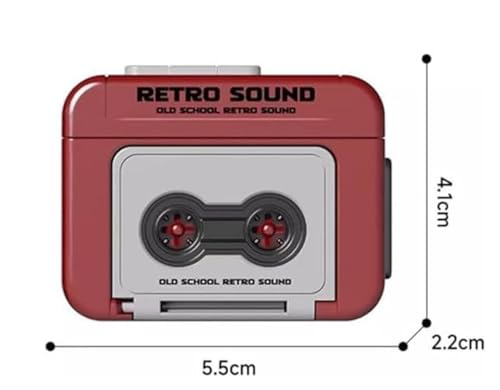 Image of Mini Retro Cassette Tape Recorder Keychain, 15-Second Audio Recorder and Music Player, Vintage Style Keyring Gift for Bag Backpacks Purse (Random Colour) (Pack of 1)