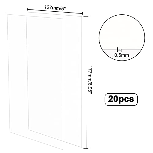 OLYCRAFT 20 Blätter klar Blatt 12.7x17.7cm Panel Rechteck 0.5mm dick Transparentes Acryl Board PMMA Silce feuchtigkeitsbeständig Kunststoff Board für Bilderrahmen DIY Kunst
