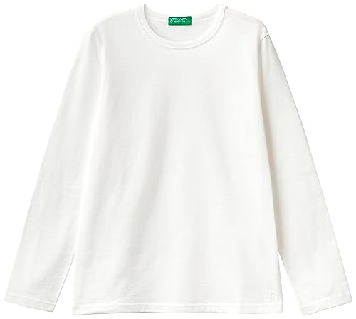 United Colors of Benetton Camiseta M/L 3i1xc10da, Bianco Panna 074, 160 cm para Niñas