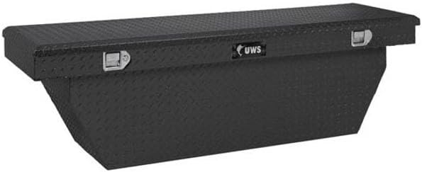 Technical Precision Replacement for GMC Sierra 1500 Year Matte Black Diamond Plate Aluminum 69 INCH DEEP Angled Crossover Tool Box