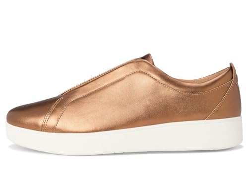 FitFlop Women's Rally Elastic Metallic Leather Slip-on Sneakers4