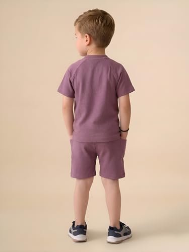 Image of POLKA TOTS 100% Pure Cotton T-Shirt and Shorts Combo For Boys | Summer Dress & Beach Wear for Boys and Toddlers | Breathable Premium Fabric Co-Ord Set Kids | Relaxed Fit Casual Summer Outfit for Kids